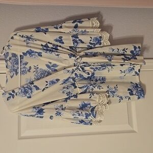 Maurice's Blue Lace Floral Ruana